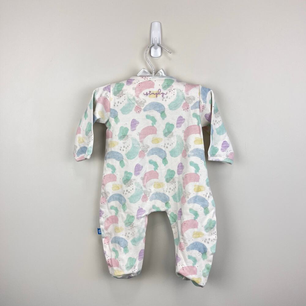 Magnetic Me Pastel Paint Splatter Organic Cotton Footie 3-6 Months - Picture 6 of 8